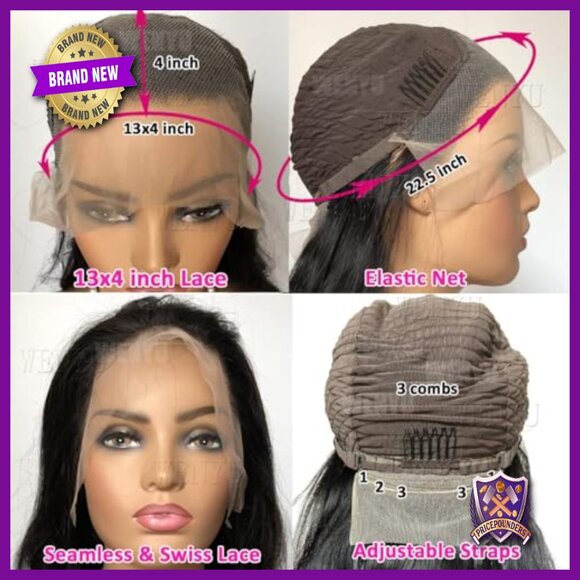 30 Inch Body Wave Lace Front Wig Human Hair Pre Plucked Glueless